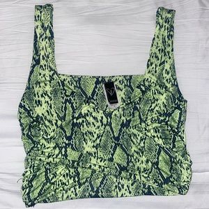 Criss Cross Snakeskin Crop Top